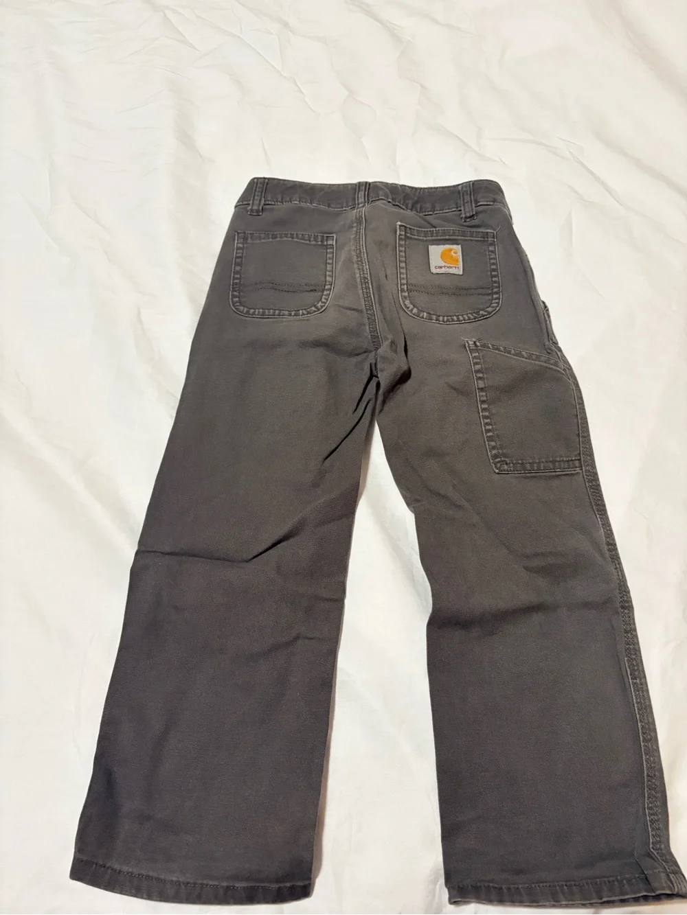 Carhartt Kids Gray Faded-Knee Straight Jeans